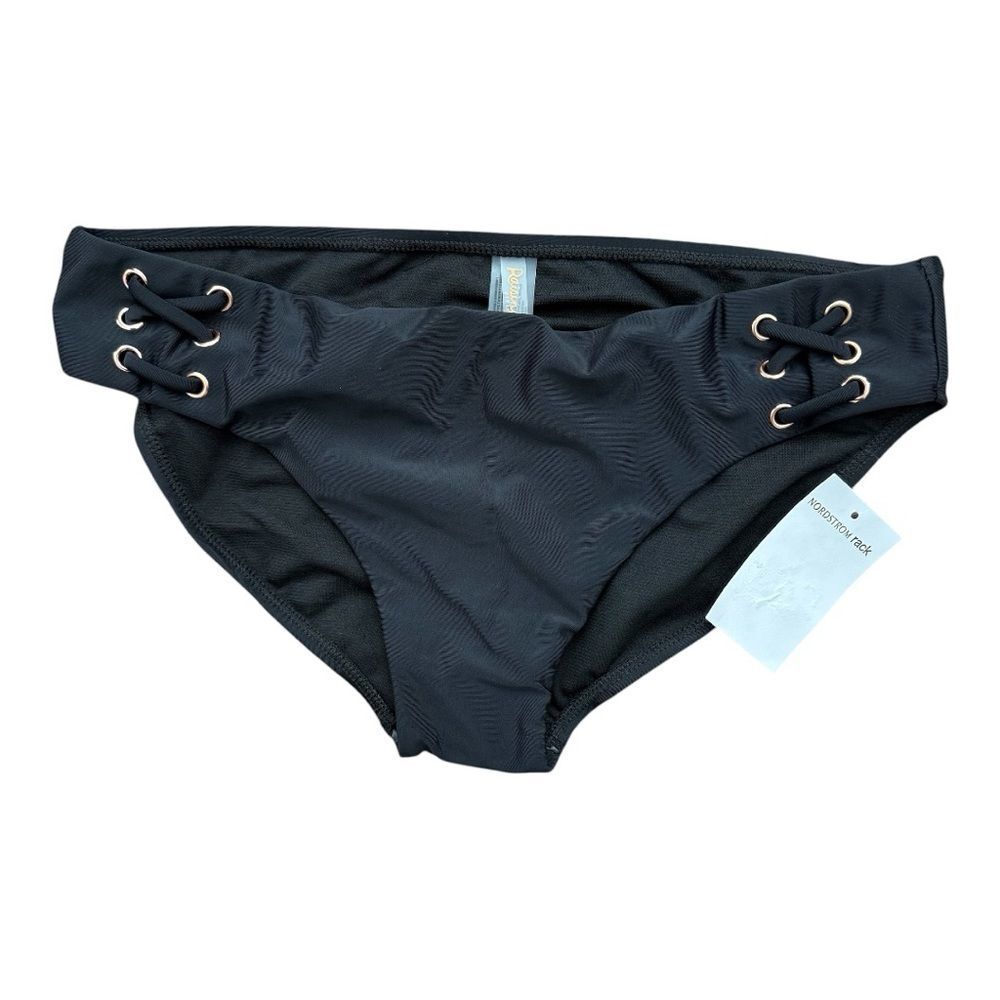 Raisins Girls Black Newport Bikini Bottom Lace Up Side Swimsuit Separates Sz 16